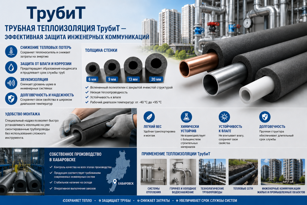 Трубная теплоизоляция из вспененного полиэтилена купить от производителя на Дальнем Востоке Трубная теплоизоляция из вспененного полиэтилена купить от производителя на Дальнем Востоке