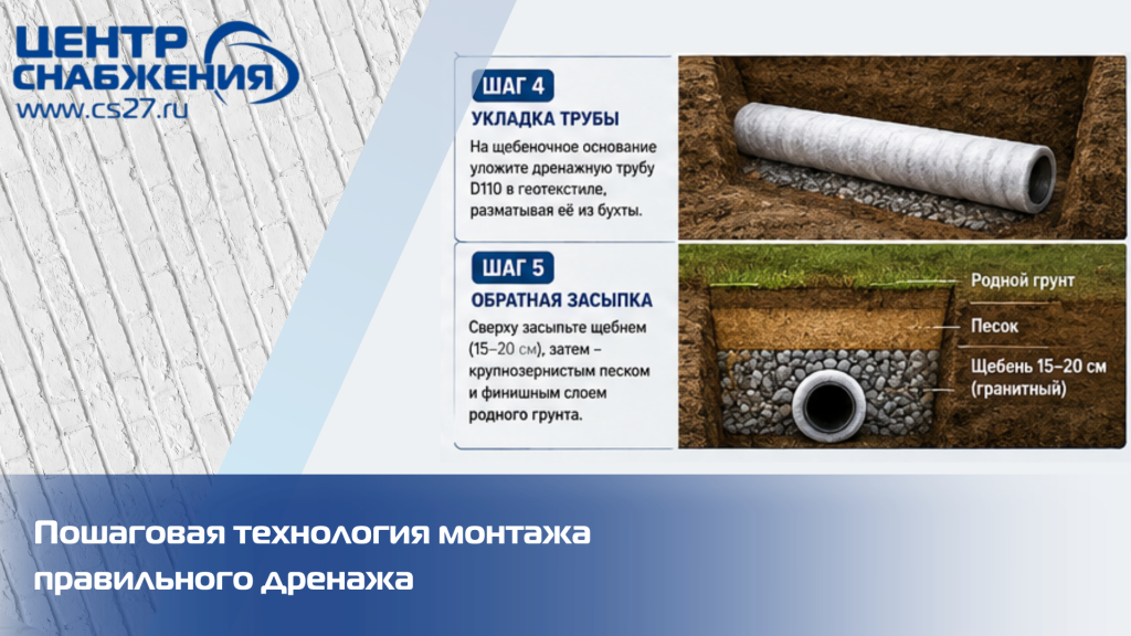 Пошаговая технология монтажа правильного дренажа Пошаговая технология монтажа правильного дренажа